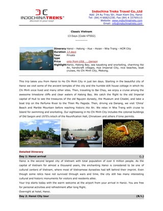 Classic vietnam 13 days - Vietnam Tours | DOCX