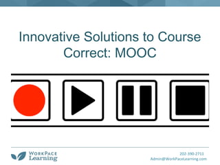 202-390-2711
Admin@WorkPaceLearning.com
Innovative Solutions to Course
Correct: MOOC
 