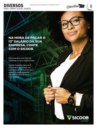 5Jornal Correio do Sul, Quinta-Feira, 21 de Dezembro de 2017
5VENDA-COMPRA-ALUGUEL-SERVIÇOS
DIVERSOS
 