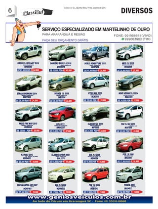 6 Correio do Sul, Quinta-feira, 19 de Janeiro de 2017
6 DIVERSOS
 