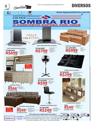 8 Correio do Sul, Quinta-feira, 23 de Fevereiro de 2017
8 DIVERSOS
 