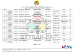 GOVERNO DO ESTADO DO PARÁ
SECRETARIA DE ESTADO DE SEGURANÇA PÚBLICA E DEFESA SOCIAL
DEPARTAMENTO DE TRÂNSITO DO ESTADO DO PARÁ
Página 227 de 1001
Av. Augusto Montenegro, Km 03, S/Nº, Mangueirão, CEP 66.640-000, Belém/PA
Telefones: (91) 3214-6303 / 3214-6229
www.detran.pa.gov.br
12926
19/03/2024
12:01:15.529
273495/2024 DHOMINY LUAN BAIA DE LUCENA AMPLA CONCORRÊNCIA 1ª CNH - categoria AB
048*******2-70
Tucuruí 102
2756
18/03/2024
22:36:06.080
257182/2024 DHON DAVID LIMA DE BRITO AMPLA CONCORRÊNCIA 1ª CNH - categoria AB
047*******2-29
Ananindeua 110
504
18/03/2024
16:18:46.520
230462/2024 DHONATA NASCIMENTO PAIVA AMPLA CONCORRÊNCIA 1ª CNH - categoria AB
080*******2-96
Concórdia Do Pará 120
3781
25/03/2024
20:16:08.236
364995/2024 DHONE TALISON DE LIMA LIMA AMPLA CONCORRÊNCIA 1ª CNH - categoria B
070*******2-63
Capitão Poço 110
15802
18/03/2024
11:26:01.767
200854/2024 DHONIELSON DAMASCENO ANDRADE AMPLA CONCORRÊNCIA 1ª CNH - categoria AB
067*******2-54
São Francisco Do Pará 100
6016
18/03/2024
21:14:24.731
251712/2024 DHONY PINHEIRO TRINDADE AMPLA CONCORRÊNCIA 1ª CNH - categoria AB
068*******2-88
Ananindeua 105
274
18/03/2024
11:40:18.719
202624/2024 DHYENNIFE DA CONCEICAO PINHEIRO MULHER 1ª CNH - categoria AB
098*******2-82
São Miguel Do Guamá 120
4115
18/03/2024
01:02:20.764
167159/2024 DIANA ABREU ALVES AMPLA CONCORRÊNCIA 1ª CNH - categoria AB
036*******2-79
São Miguel Do Guamá 105
486
18/03/2024
15:39:18.622
227725/2024 DIANA DAYA DOS SANTOS SALES AMPLA CONCORRÊNCIA 1ª CNH - categoria AB
043*******2-78
Castanhal 120
10299
18/03/2024
10:06:16.868
190141/2024 DIANA DE JESUS OLIVEIRA VIEIRA AMPLA CONCORRÊNCIA 1ª CNH - categoria AB
004*******2-62
Ananindeua 102
8187
23/03/2024
15:43:09.070
352347/2024
DIANA DO SOCORRO TENORIO DO
NASCIMENTO
MULHER 1ª CNH - categoria B
976*******2-87
Maracanã 105
17255
19/03/2024
13:05:56.235
276578/2024 DIANA DOS SANTOS PASCOAL AMPLA CONCORRÊNCIA 1ª CNH - categoria AB
028*******2-76
Tailândia 100
15001
18/03/2024
00:13:07.353
163443/2024 DIANA FERREIRA PINHEIRO AMPLA CONCORRÊNCIA 1ª CNH - categoria AB
012*******2-08
Abaetetuba 100
3721
25/03/2024
10:53:12.521
360325/2024 DIANA FIGUEIREDO DA SILVA MULHER 1ª CNH - categoria AB
852*******2-87
Afuá 110
6133
18/03/2024
22:51:00.690
257986/2024 DIANA FREITAS DAS CHAGAS MULHER 1ª CNH - categoria AB
965*******2-25
Moju 105
5761
18/03/2024
18:51:30.000
240112/2024 DIANA KELLY SOUSA MORAES MULHER 1ª CNH - categoria AB
048*******2-11
Ananindeua 105
9337
18/03/2024
05:39:46.444
170081/2024 DIANA MENDES NOVAES MULHER 1ª CNH - categoria B
939*******2-49
Ananindeua 102
17040
19/03/2024
09:40:12.162
266808/2024 DIANA REIS NERI AMPLA CONCORRÊNCIA 1ª CNH - categoria AB
005*******2-33
Ourém 100
14611
26/03/2024
09:31:52.924
367022/2024 DIANA RIBEIRO MODESTO AMPLA CONCORRÊNCIA 1ª CNH - categoria AB
009*******2-05
Vigia 102
7950
22/03/2024
13:13:12.412
342049/2024 DIANA SOUSA DE OLIVEIRA MULHER 1ª CNH - categoria AB
931*******2-15
Ulianópolis 105
 