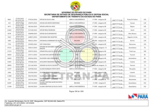 GOVERNO DO ESTADO DO PARÁ
SECRETARIA DE ESTADO DE SEGURANÇA PÚBLICA E DEFESA SOCIAL
DEPARTAMENTO DE TRÂNSITO DO ESTADO DO PARÁ
Página 260 de 1001
Av. Augusto Montenegro, Km 03, S/Nº, Mangueirão, CEP 66.640-000, Belém/PA
Telefones: (91) 3214-6303 / 3214-6229
www.detran.pa.gov.br
8681
27/03/2024
09:14:55.156
375535/2024 EDVAN DA SILVA LIMA AMPLA CONCORRÊNCIA 1ª CNH - categoria AB
050*******2-05
Ponta De Pedras 105
224
18/03/2024
10:42:13.988
195074/2024 EDVAN DAS NEVES MONTEIRO AMPLA CONCORRÊNCIA 1ª CNH - categoria AB
033*******2-65
Curuçá 120
4471
18/03/2024
09:07:55.888
182346/2024 EDVAN LOPES DA CRUZ AMPLA CONCORRÊNCIA 1ª CNH - categoria AB
089*******2-01
Bujaru 105
13665
20/03/2024
16:52:22.427
313140/2024 EDVAN MELO MOREIRA AMPLA CONCORRÊNCIA 1ª CNH - categoria AB
000*******2-30
Acará 102
8278
24/03/2024
15:26:07.515
356898/2024 EDVAN SILVA RODRIGUES AMPLA CONCORRÊNCIA 1ª CNH - categoria AB
294*******2-53
Breu Branco 105
9265
18/03/2024
02:22:14.514
168827/2024 EDVANDRO REIS MARTINS AMPLA CONCORRÊNCIA 1ª CNH - categoria AB
052*******2-35
Augusto Corrêa 102
1803
27/03/2024
20:47:01.814
383631/2024 EDVANGELA BARREIRO DA SILVA MULHER 1ª CNH - categoria AB
029*******2-39
Breves 120
7792
21/03/2024
20:34:17.535
334505/2024 EDY VIANA BAIA AMPLA CONCORRÊNCIA 1ª CNH - categoria AB
098*******2-64
Barcarena 105
19151
22/03/2024
18:02:11.376
345613/2024
EDYANE DO SOCORRO CARVALHO
BASTOS
MULHER Adição de categoria - B
006*******2-66
Ananindeua 70
17574
19/03/2024
21:37:57.989
295073/2024 EFRAIN WILLIAN DA COSTA GOMES AMPLA CONCORRÊNCIA 1ª CNH - categoria AB
068*******2-75
Tomé-açu 100
18492
18/03/2024
17:07:34.283
233711/2024 EGILSON DOS SANTOS DA SILVA PCD 1ª CNH - categoria AB
806*******2-04
Tucuruí 82
18603
19/03/2024
15:29:41.599
282694/2024 EGLEISON LIMA FERNANDES PCD 1ª CNH - categoria AB
957*******2-87
Ananindeua 80
14681
26/03/2024
15:57:30.519
370448/2024 EICK JONYS MEDEIROS CARDOSO AMPLA CONCORRÊNCIA 1ª CNH - categoria AB
052*******2-74
Cametá 102
18892
18/03/2024
14:23:14.080
221136/2024 EIDIANE DA SILVA VALENTE AMPLA CONCORRÊNCIA Adição de categoria - B
939*******2-68
Tucuruí 72
14547
25/03/2024
18:09:50.071
363938/2024 ELADIO MARQUES PINTO NETO AMPLA CONCORRÊNCIA 1ª CNH - categoria AB
062*******2-18
Mocajuba 102
2506
18/03/2024
17:01:13.896
233326/2024 ELAIANE RODRIGUES BORGES MULHER 1ª CNH - categoria AB
049*******2-57
Cametá 110
11008
18/03/2024
12:02:26.120
205278/2024 ELAINA AMADOR GARCIA MULHER 1ª CNH - categoria AB
941*******2-20
Salvaterra 102
531
18/03/2024
17:16:01.168
234194/2024
ELAINE BENEDITA PINHEIRO DE
CASTRO
MULHER 1ª CNH - categoria AB
002*******2-43
Abaetetuba 120
10387
18/03/2024
10:20:43.118
192133/2024
ELAINE CRISTINA ALVES DE PAIVA
NORONHA
MULHER 1ª CNH - categoria B
031*******2-61
Ananindeua 102
13108
19/03/2024
15:41:29.918
283104/2024 ELAINE CRISTINA DA SILVA COSTA AMPLA CONCORRÊNCIA 1ª CNH - categoria AB
630*******2-34
Ananindeua 102
 