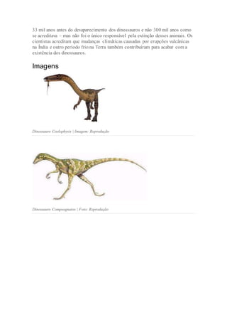 Classificações dos dinossauros