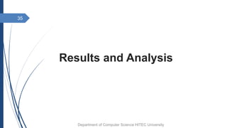 Results and Analysis
Department of Computer Science HITEC University
35
 
