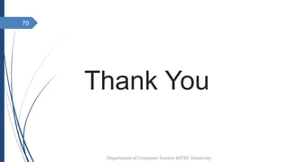 Thank You
Department of Computer Science HITEC University
70
 