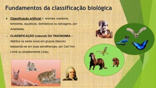 Classificação biológica.Conceito biológico de espécie. Nomenclatura ...