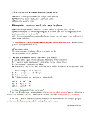 Classificação das orações coordenadas