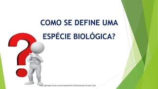 COMO SE DEFINE UMA
ESPÉCIE BIOLÓGICA?
https://gifimage.net/wp-content/uploads/2017/10/duvidas-gif-animado-13.gif
 