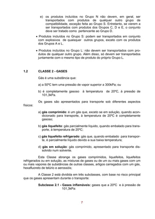 Classificação e definição das classes de produtos perigosos | PDF