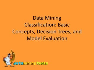 Data Mining Classification: Basic Concepts, Decision Trees, and Model Evaluation 