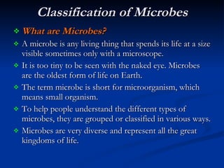 Classification of Microbes   ,[object Object],[object Object],[object Object],[object Object],[object Object],[object Object]