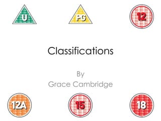 Classifications 
By 
Grace Cambridge 
 