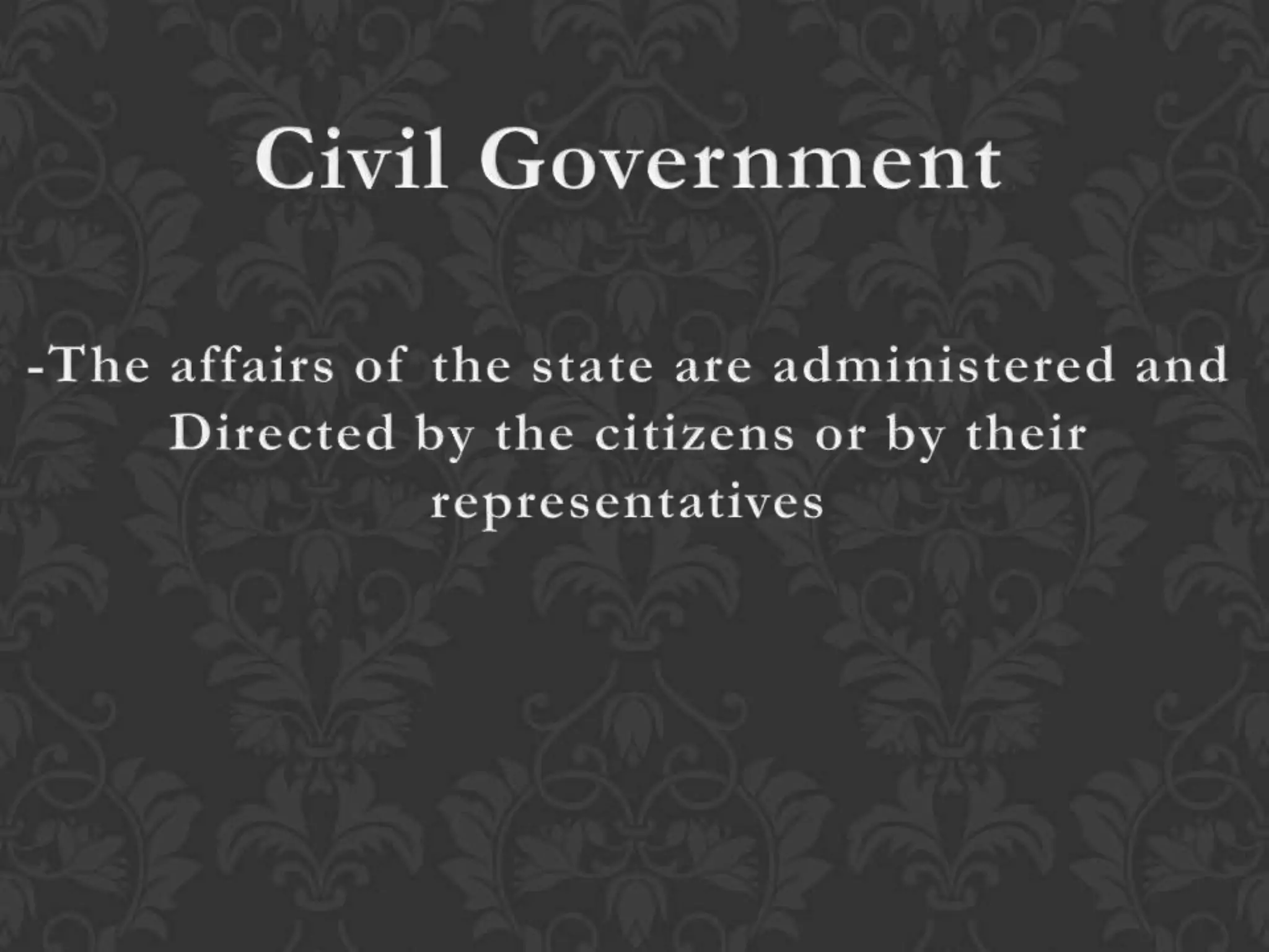 Classification of the government