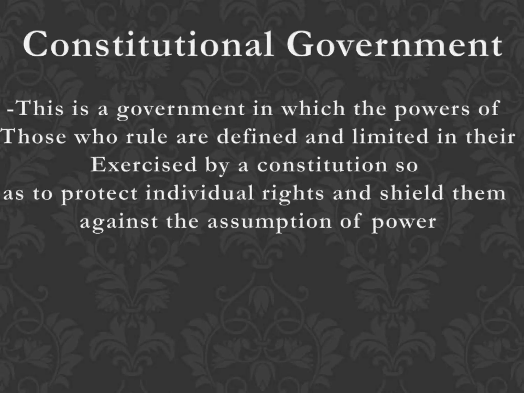 Classification of the government
