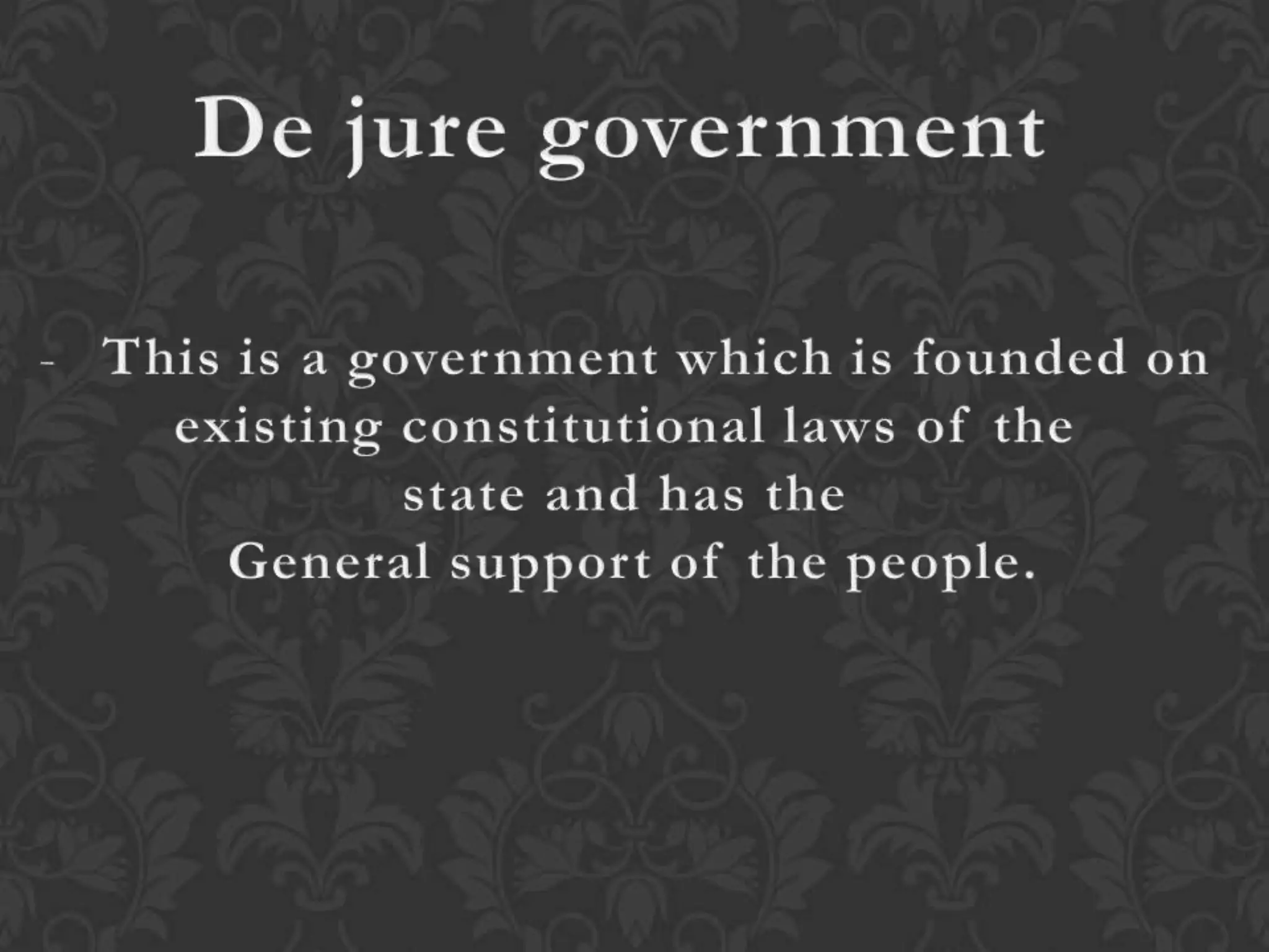 Classification of the government