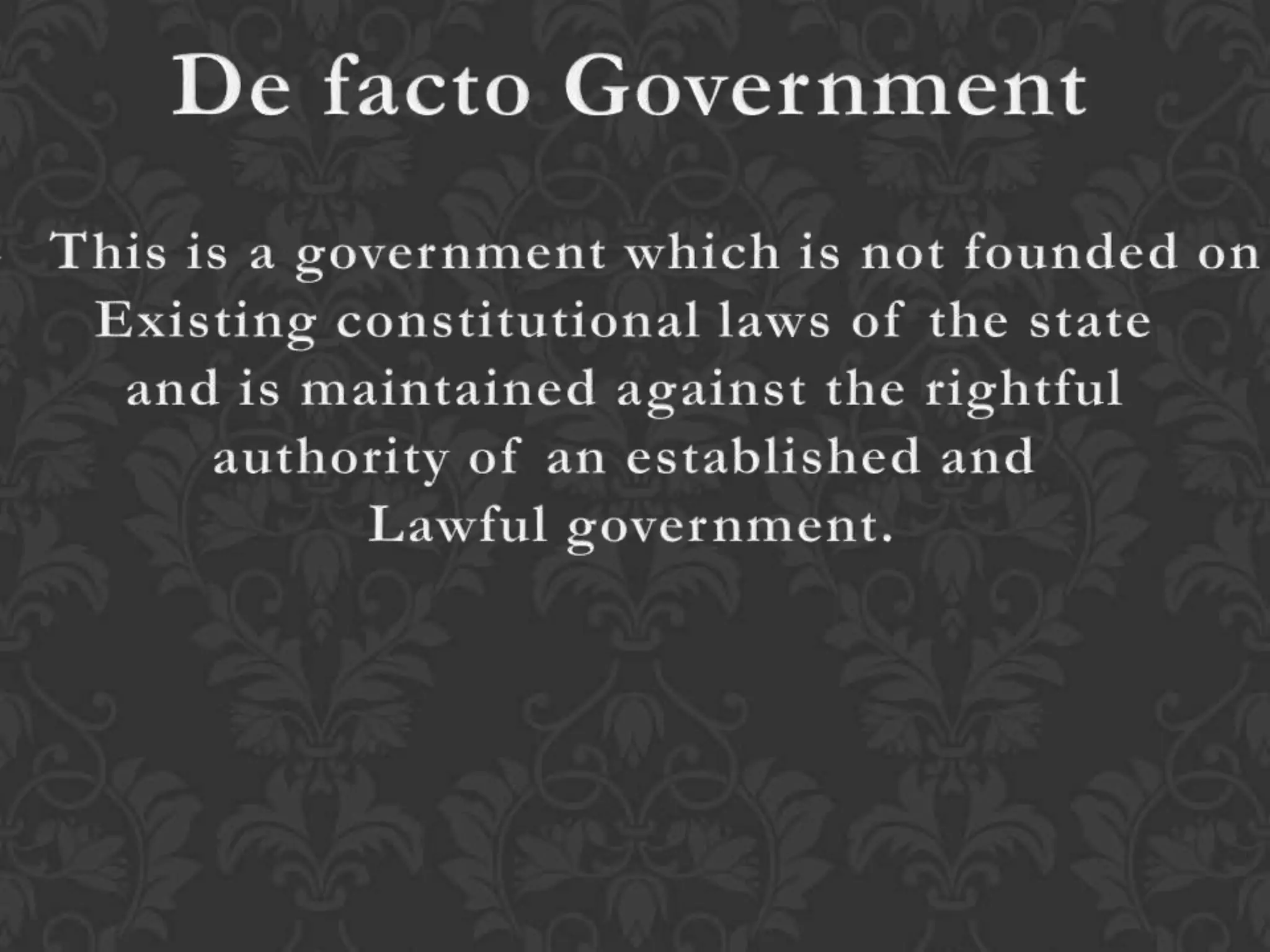 Classification of the government