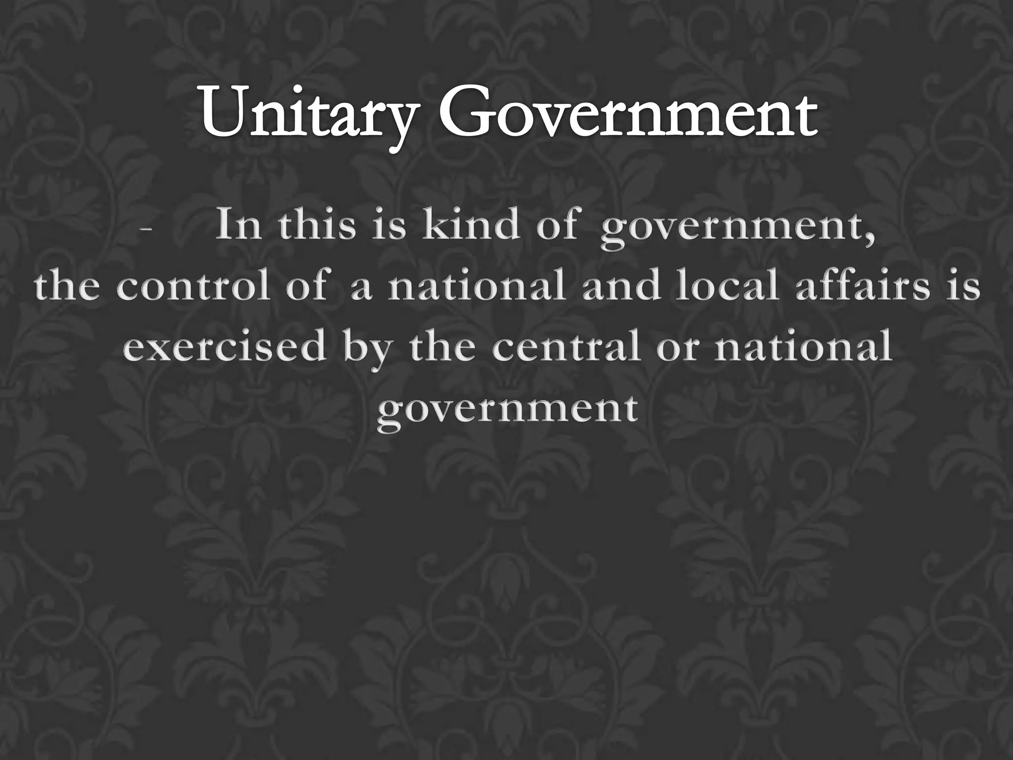 Classification of the government