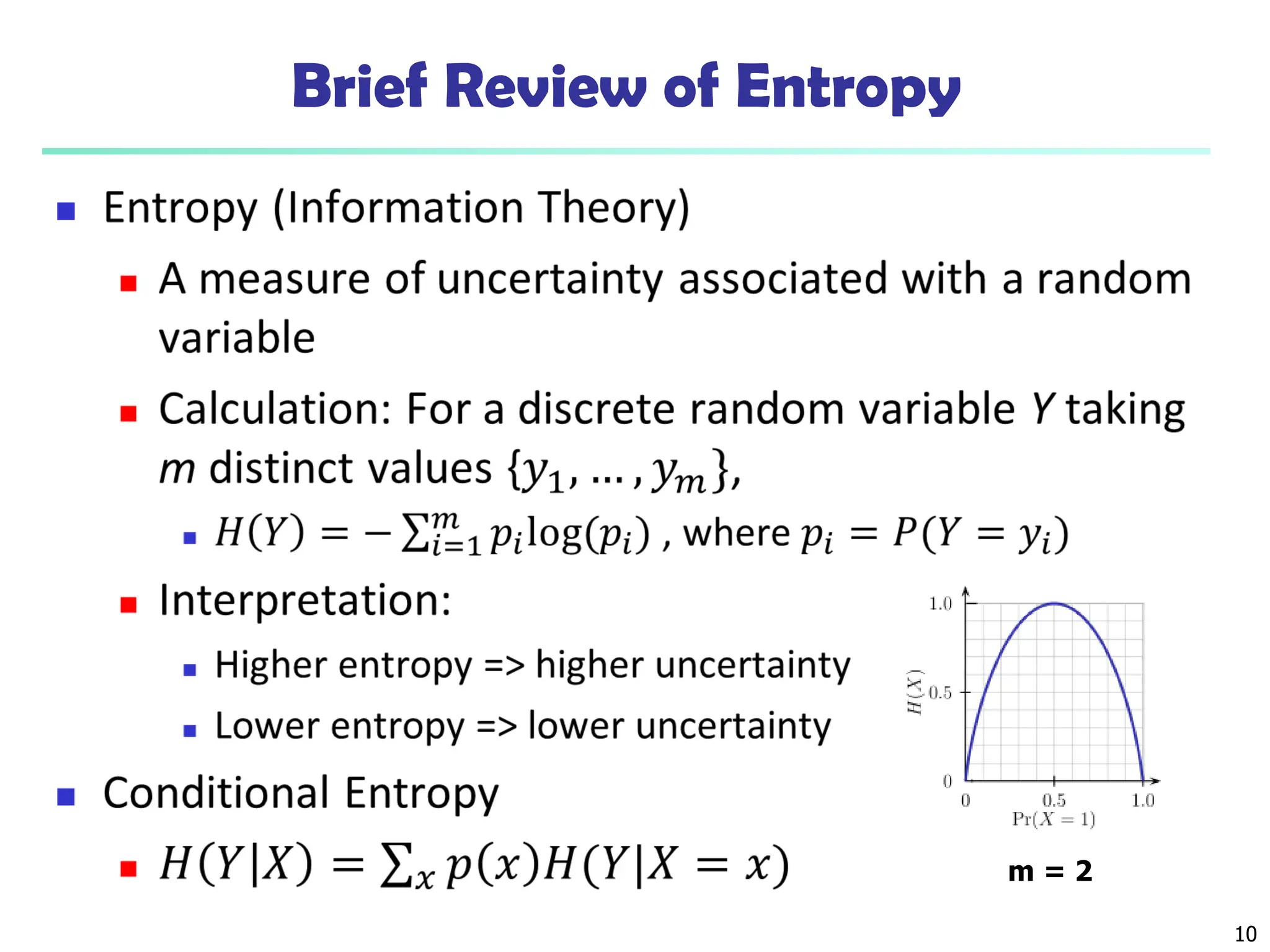 
Brief Review of Entropy
10
m = 2
 