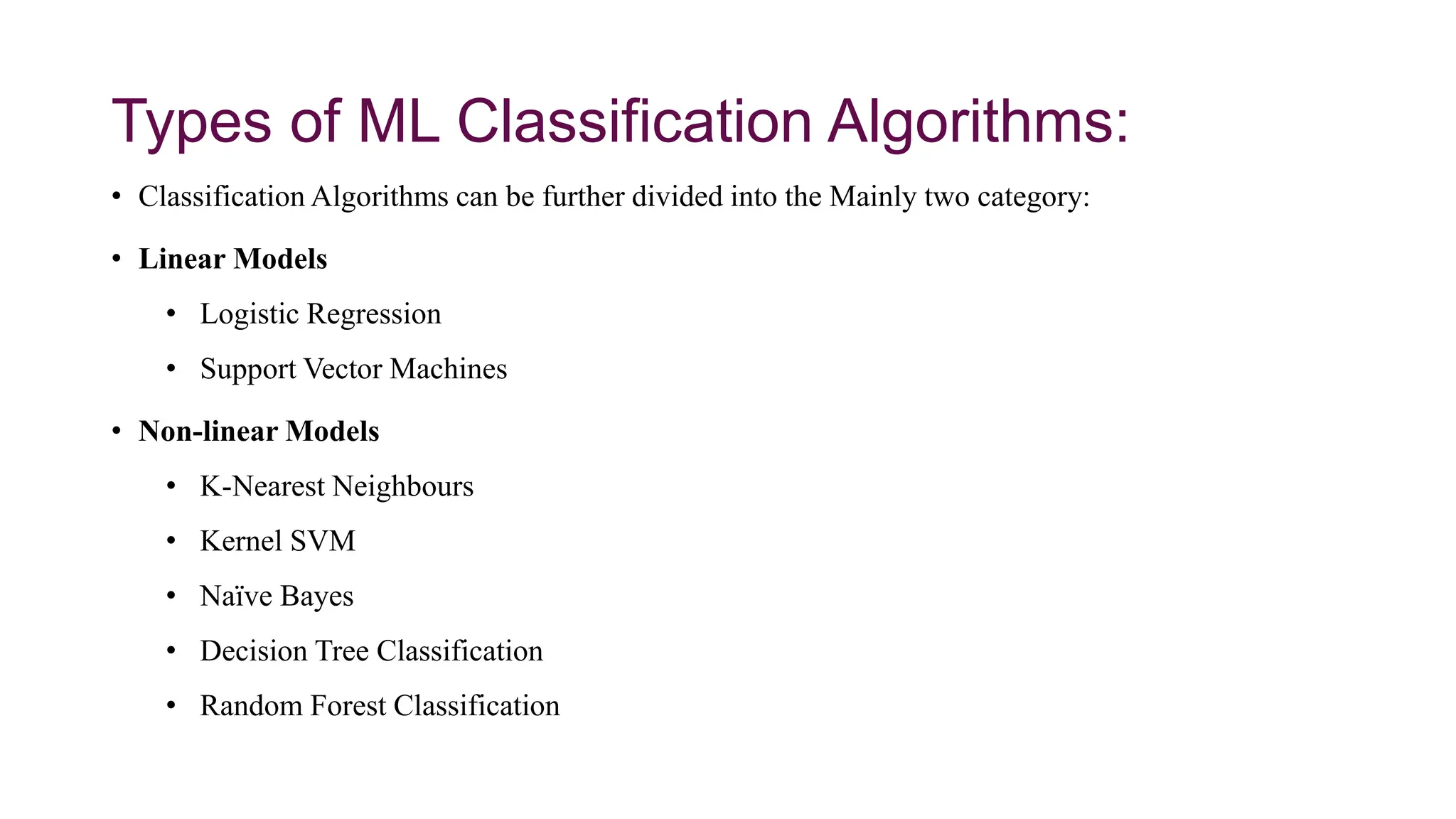 Introduction to classification in machine learning and artificial ...
