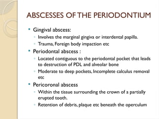 Eruption Abscess classification of diseases of periodontium | PPTX