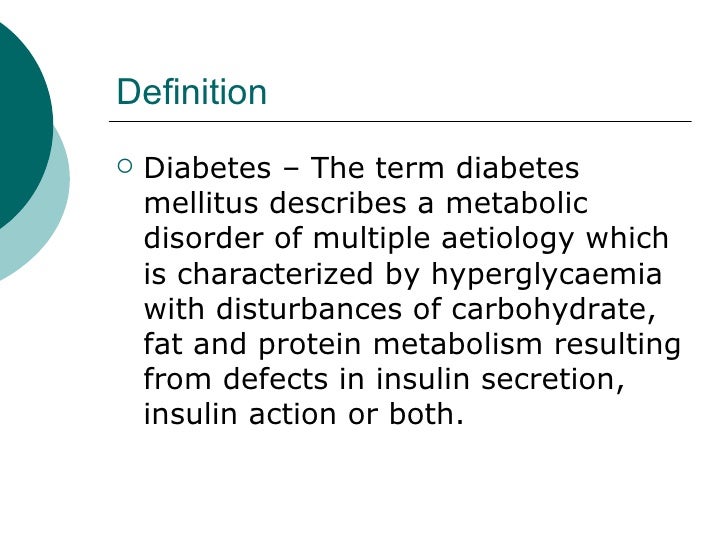 Classification And Diagnosis Of Diabetes