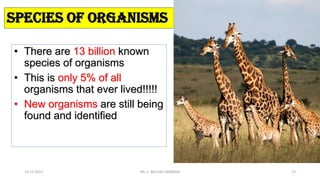 • There are 13 billion known
species of organisms
• This is only 5% of all
organisms that ever lived!!!!!
• New organisms are still being
found and identified
Species of Organisms
15-11-2021 DR. C. BEULAH JAYARANI 13
 