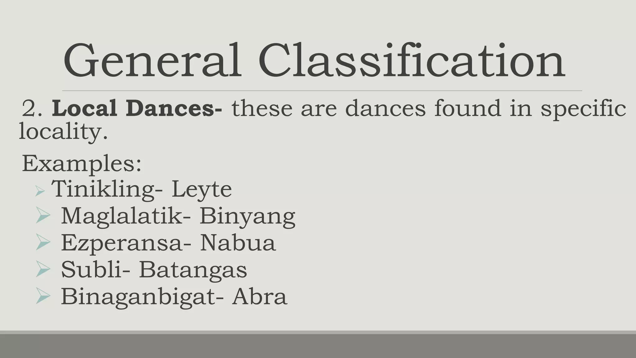 Classification ofphilippinefolkdances PPT
