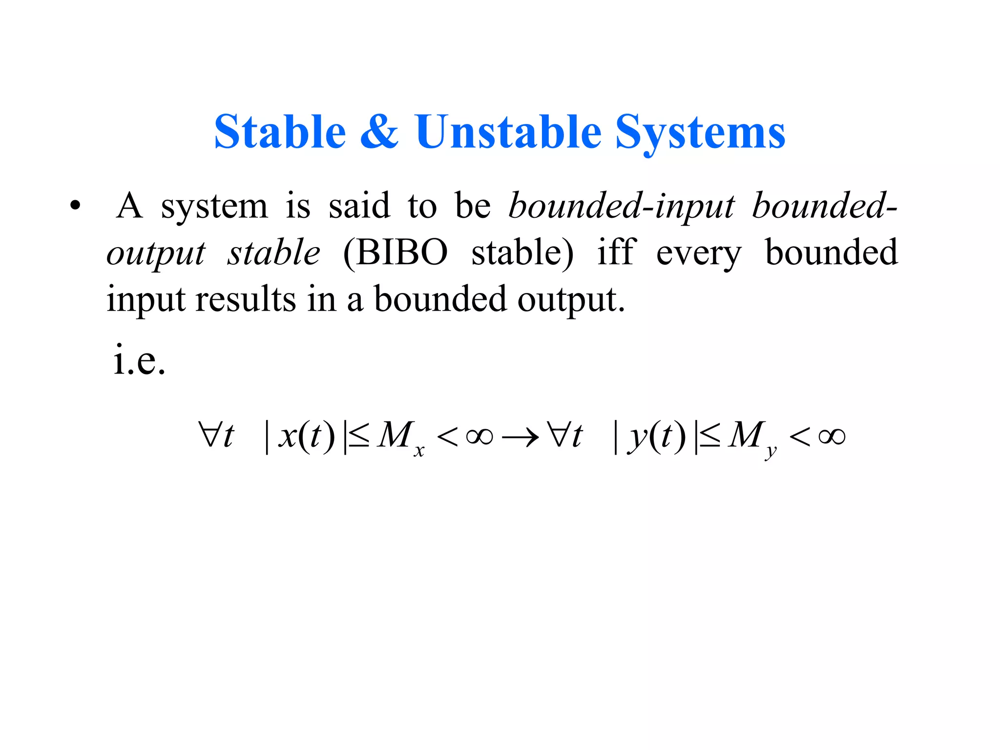 Stable Systems. Examples Classification of-signals-systems-ppt | PPT