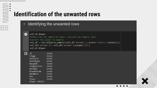 Identification of the unwanted rows
 