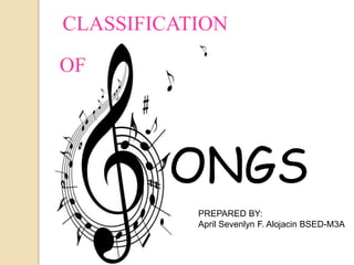 CLASSIFICATION
OF
ONGS
PREPARED BY:
April Sevenlyn F. Alojacin BSED-M3A
 