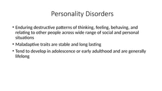 Disorder Patterns CLASSIFICATION AND DIAGNOSTIC CRITERIA OF MENTAL DISORDERS.pptx