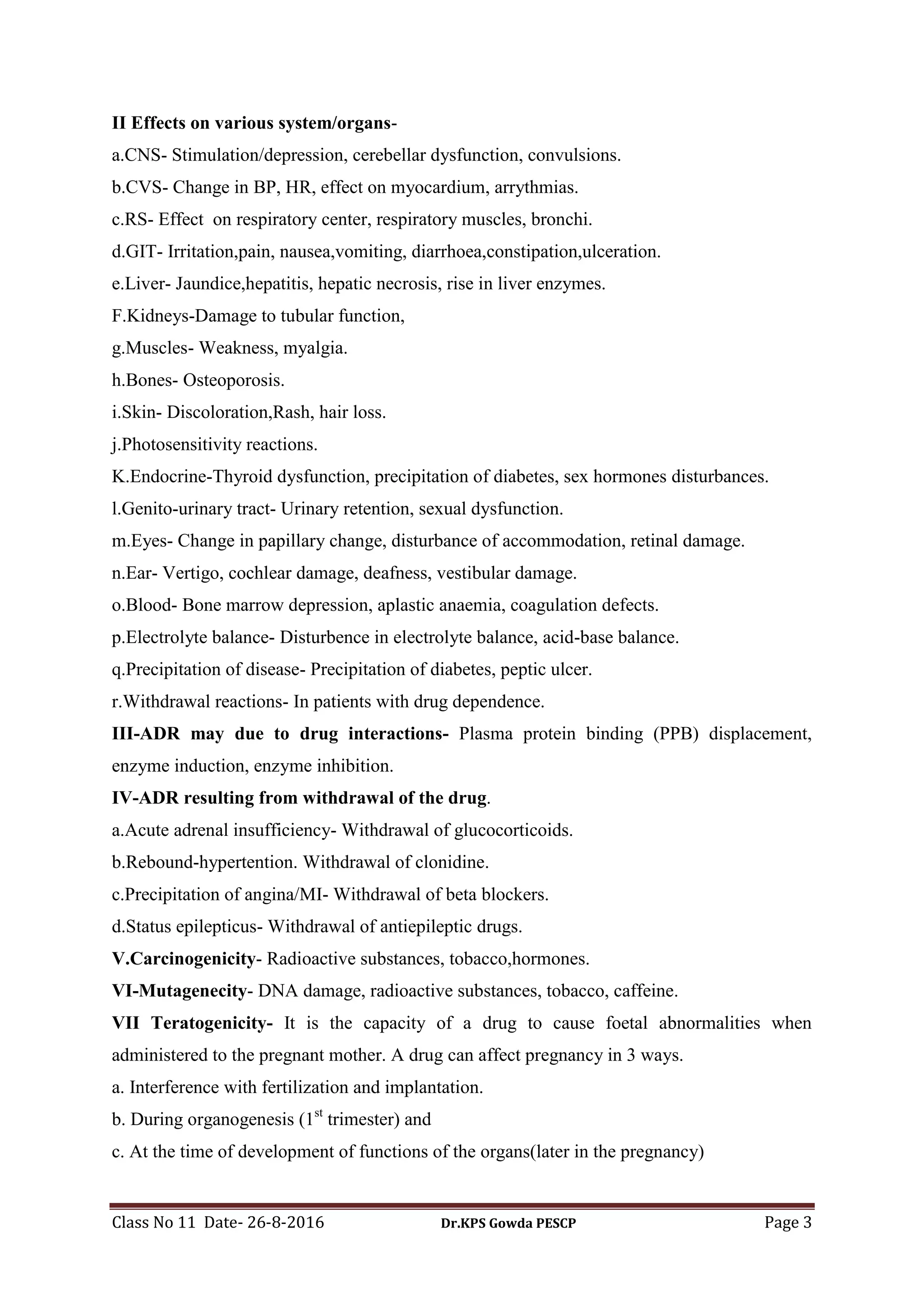 Classification and mechanism of action of adr. | PDF