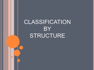 CLASSIFICATION
BY
STRUCTURE

 