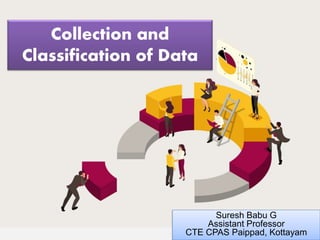 Suresh Babu G
Assistant Professor
CTE CPAS Paippad, Kottayam
Collection and
Classification of Data
 