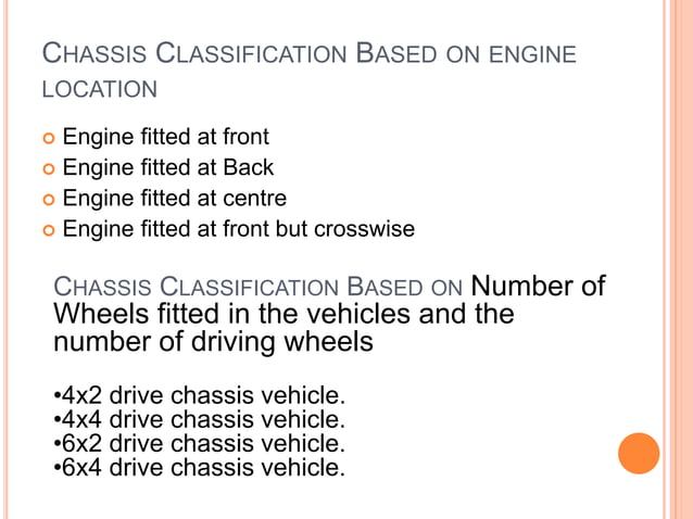 Automobile chassis and classification (frames) | PPTX