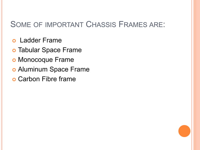 Automobile chassis and classification (frames) | PPTX