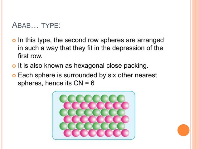 CLASSIFICATION BASED ON PACKING IN CRYSTALS.pptx | Chemistry | Science