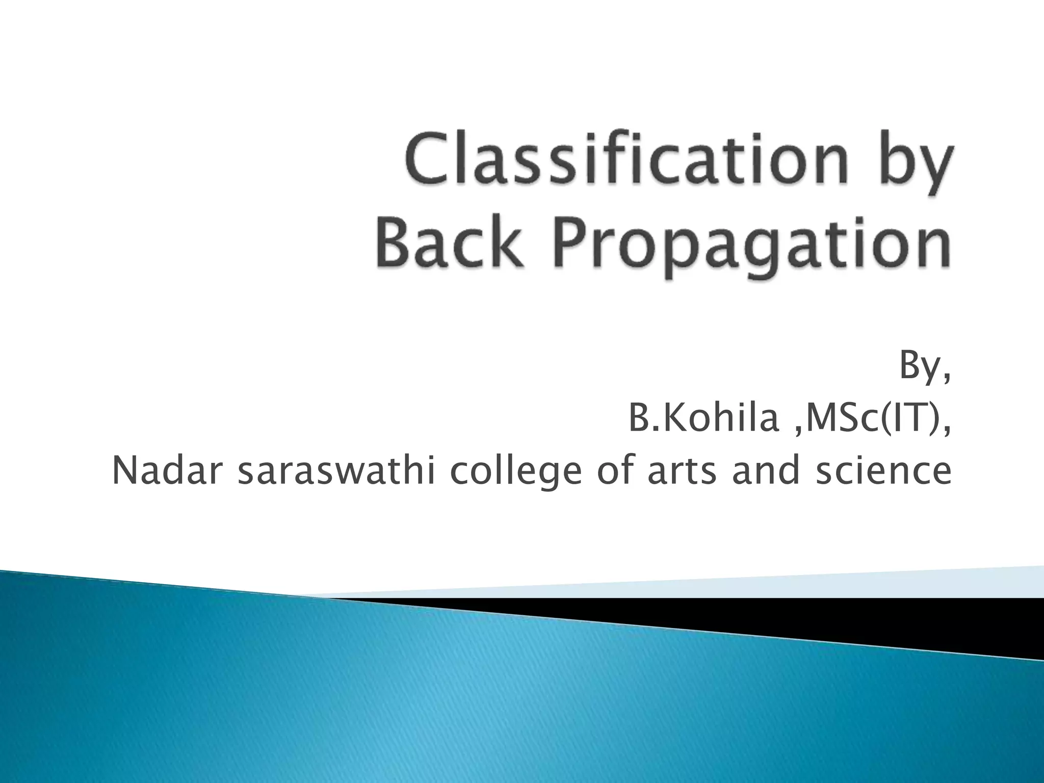 Classification by backpropacation | PPT