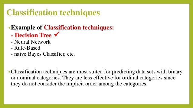 Classification decision tree