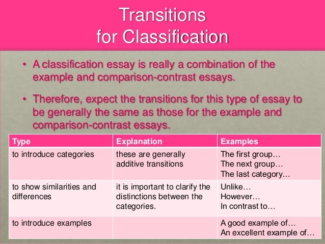 Essay on classification and division