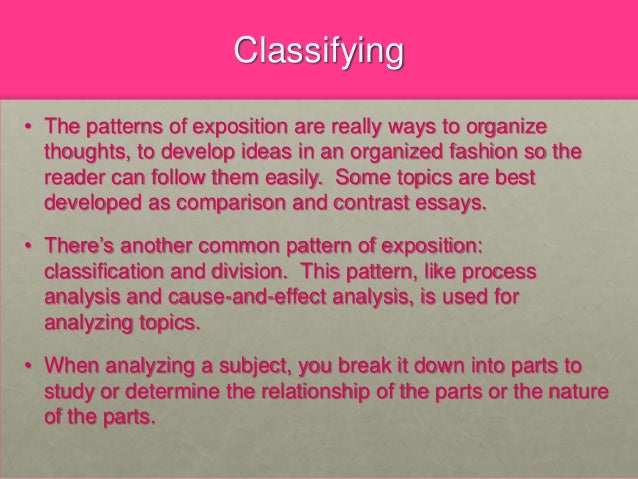 Classification essay example