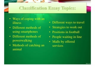 Classification Essay Prompts | PDF