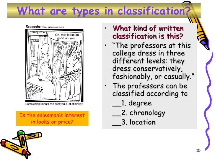 types of classification essays
