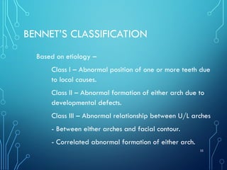 Comprehensive Classification and Etiology of Malocclusion in ...