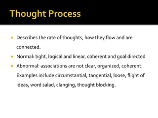 Irregular Thought Process Examples Classification in Mental Health | PPTX