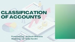 CLASSIFICATION
OF ACCOUNTS
Presented by - Simhadri Bhavana
Guided by - Dr. Girija Nandini
 