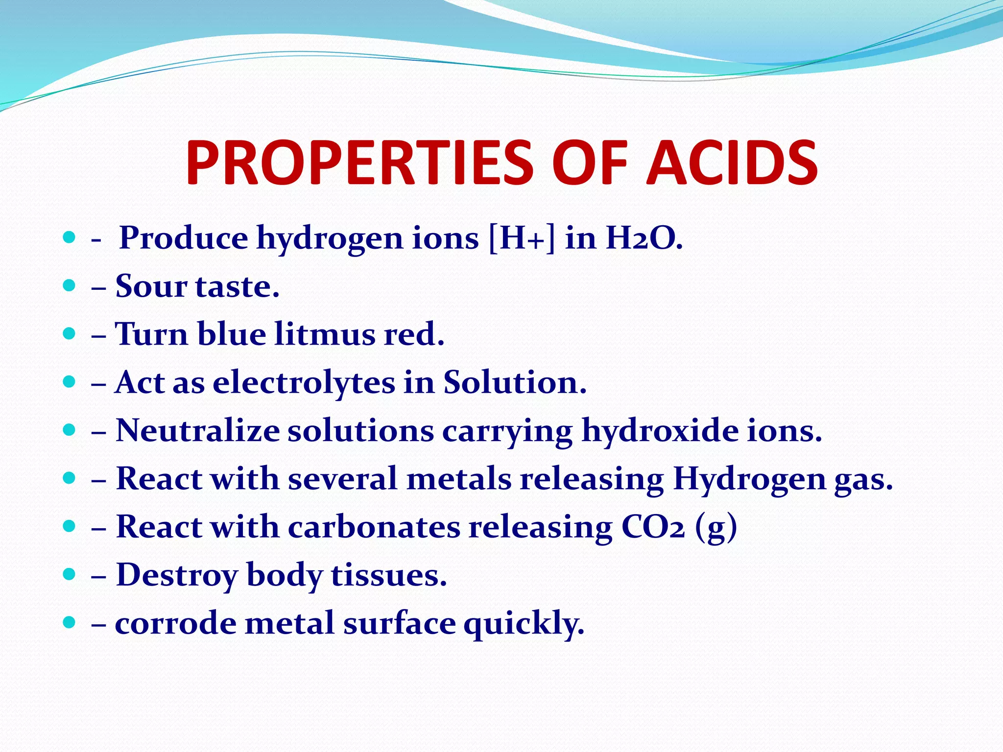 Acid Classification Classification of acids & bases | PPTX