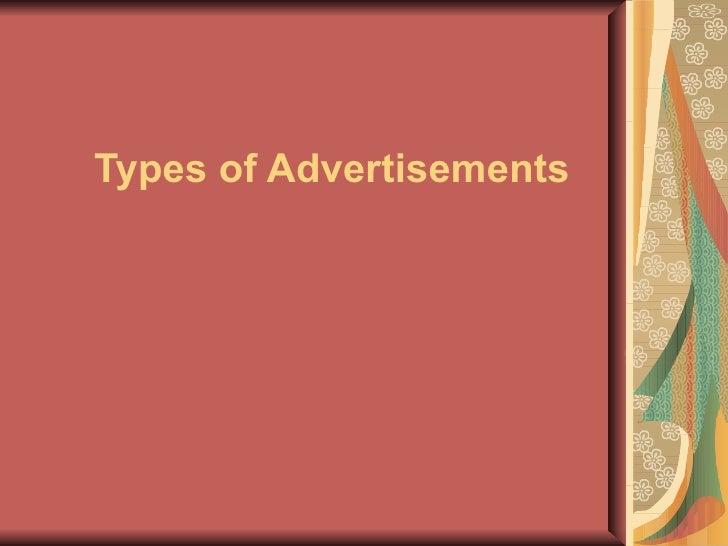classification of ads or types of ads images of ads