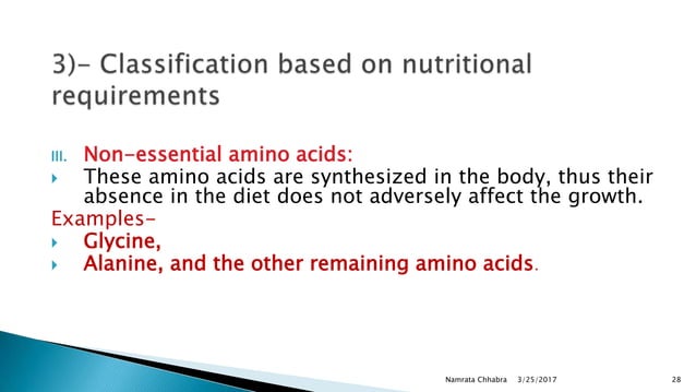 Classification of amino acids | PPTX | Chemistry | Science